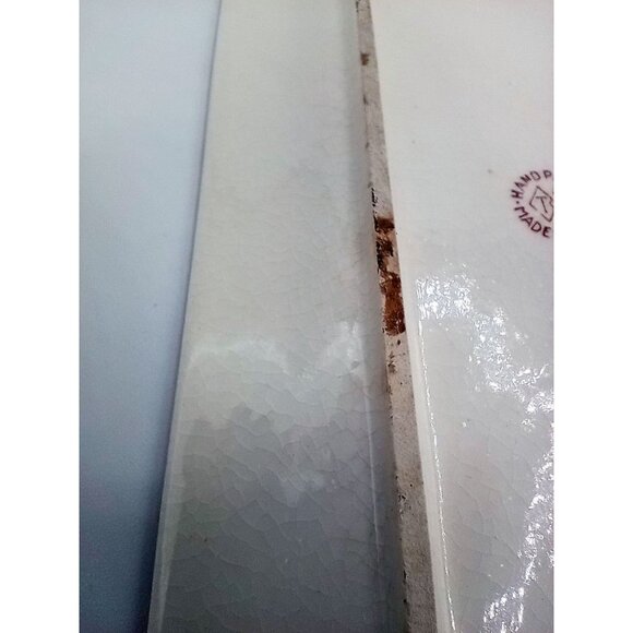 Red Plaid Serving Tray Takito Company Vintage Hand Painted Japan 10.25 In Crazed - Picture 11 of 16